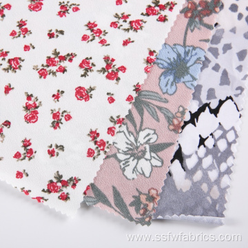 Crepe Logo Custom Floral Fabric Digital Printing